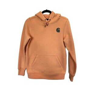 Carhartt Hoodie Womens XS 0-2  Relaxed Mid weight Hoodie  light orange